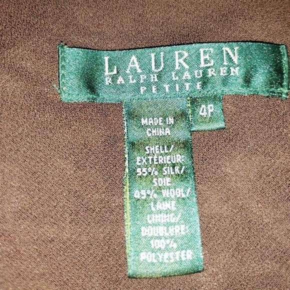 LAUREN SILK WOOL FAUX WRAP SKIRT - Picture 7 of 11